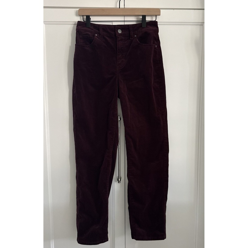 Talbots Burgundy Corduroy Straight Leg Pants 2P Autumnal Chill